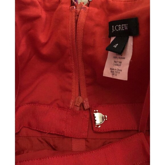 J.Crew Ella Dress In Medallion Paisley Print Size 4 Strapless Red / Purple Zip - Picture 6 of 9